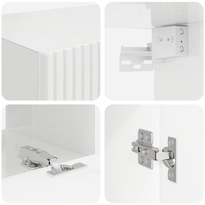 Tv-Meubelset Wandgemonteerd 4 Pcs Bewerkt Hout Hoogglans wit