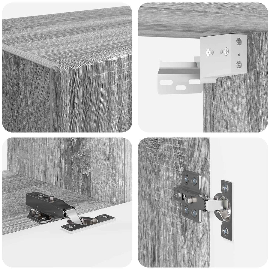 Tv-Meubelset Wandgemonteerd 4 Pcs Bewerkt Hout Grijs sonoma