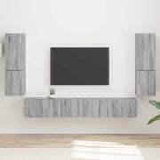 Tv-meubelset wandgemonteerd 4 stuks grijs sonoma bewerkt hout