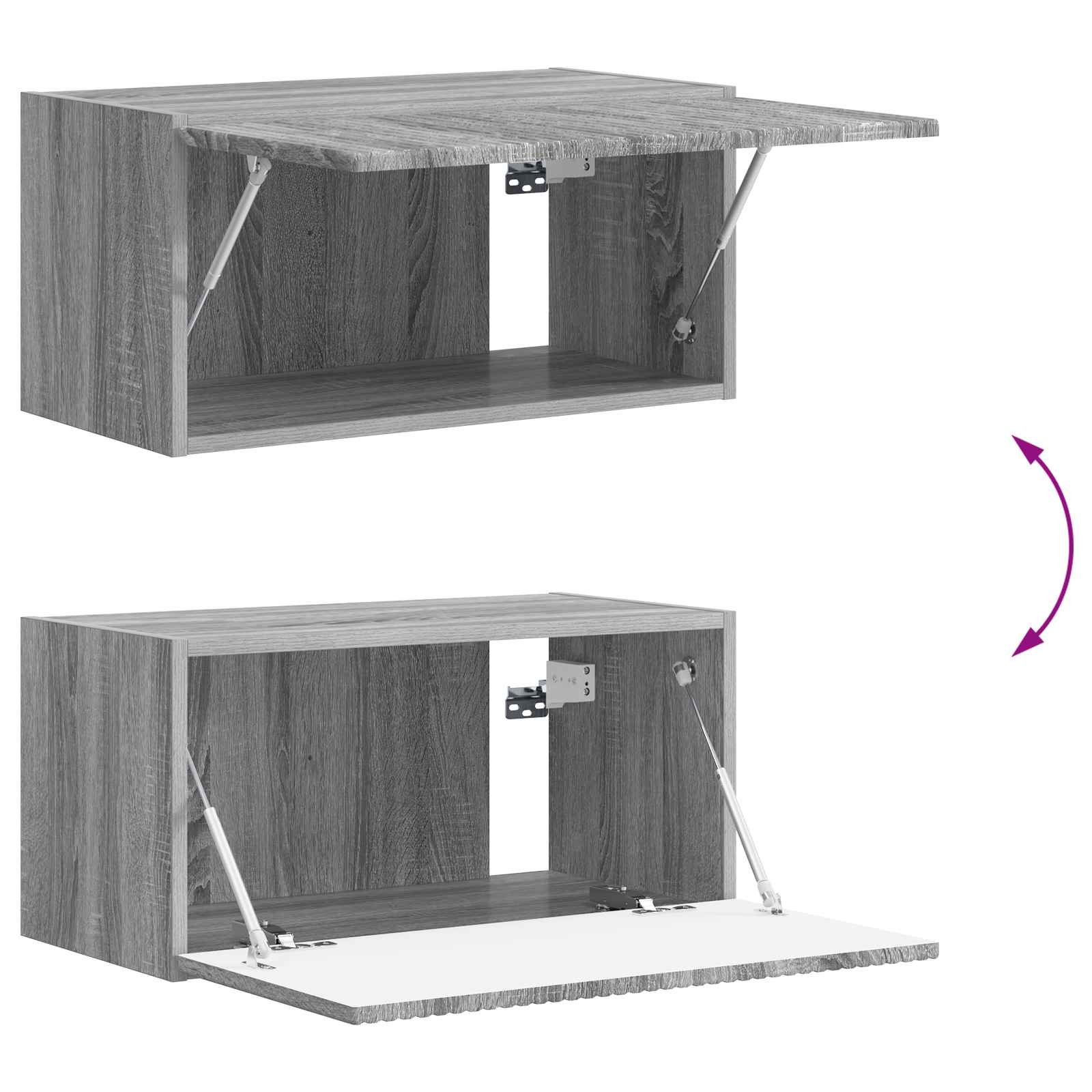 Tv-Meubelset Wandgemonteerd 4 Pcs Bewerkt Hout Grijs sonoma
