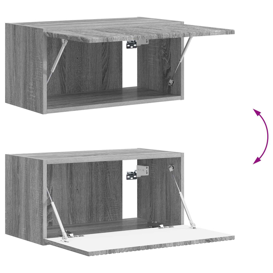 Tv-Meubelset Wandgemonteerd 4 Pcs Bewerkt Hout Grijs sonoma