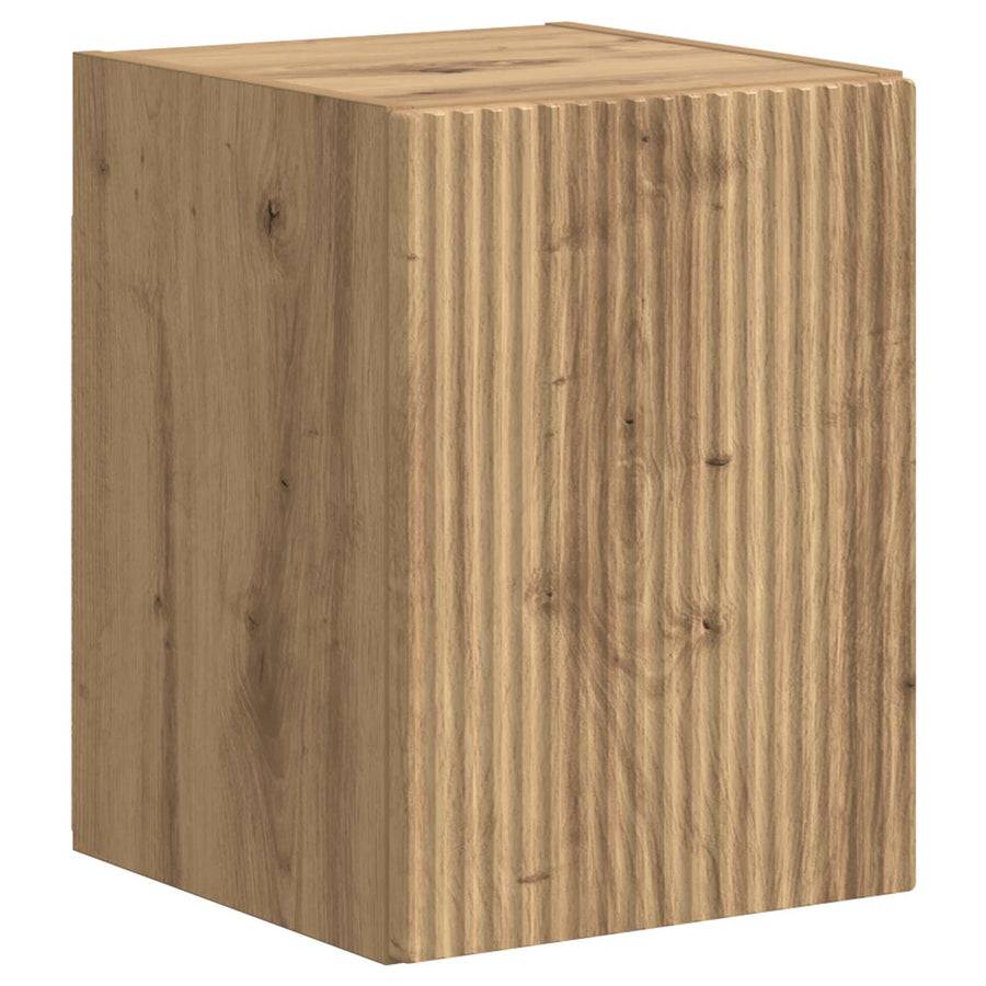 Tv-Meubelset Wandgemonteerd 4 Pcs Artisan Eiken Bewerkt Hout artisanaal eikenkleurig