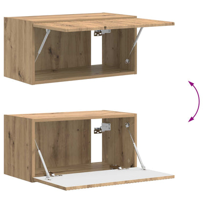 Tv-Meubelset Wandgemonteerd 4 Pcs Artisan Eiken Bewerkt Hout artisanaal eikenkleurig