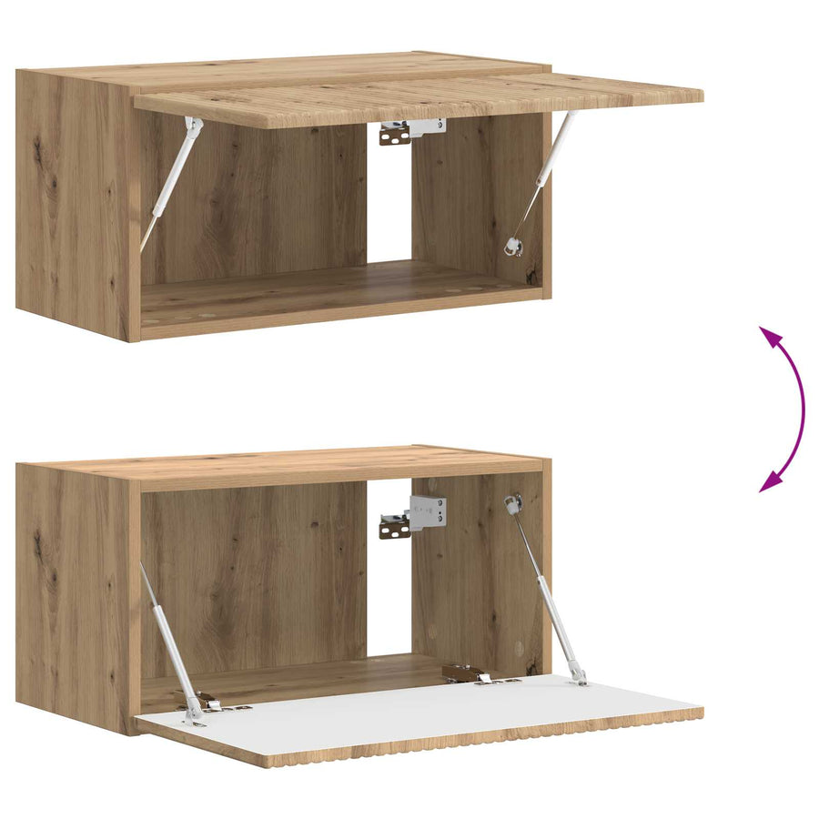 Tv-Meubelset Wandgemonteerd 5 Pcs Bewerkt Hout Zwart