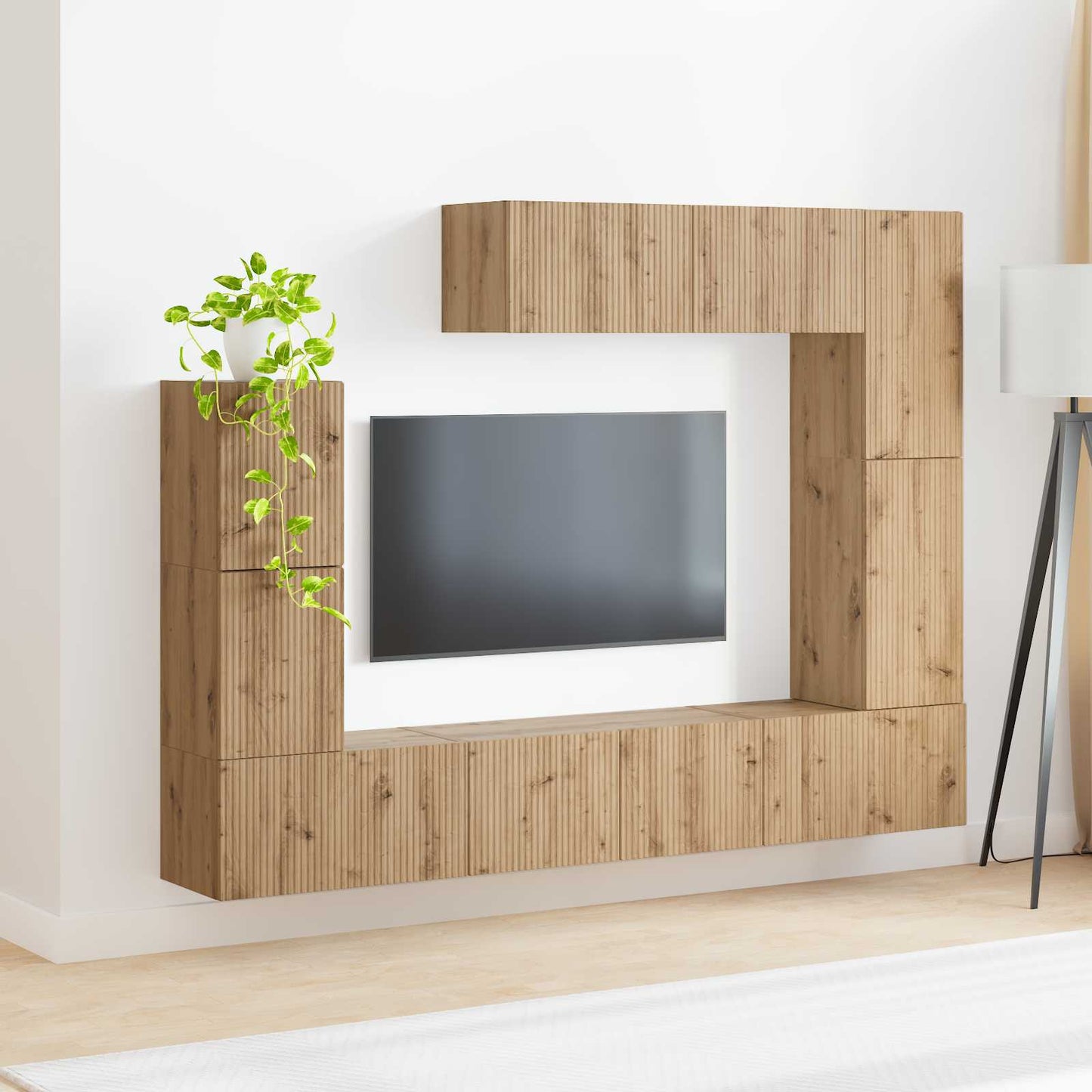 Tv-meubelset 5 pcs Artisan Eiken Bewerkt hout