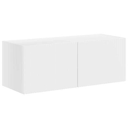 Tv-Meubelset Wandgemonteerd 6 Pcs Bewerkt Hout Wit