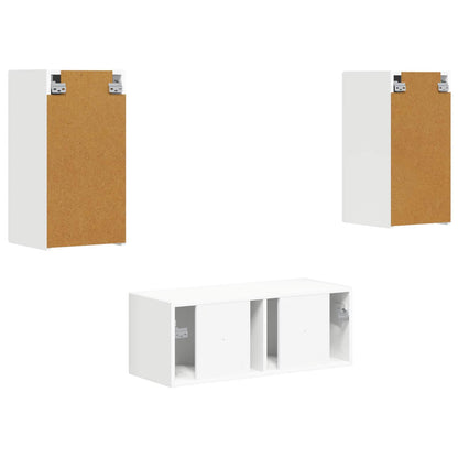 Tv-Meubelset Wandgemonteerd 6 Pcs Bewerkt Hout Wit