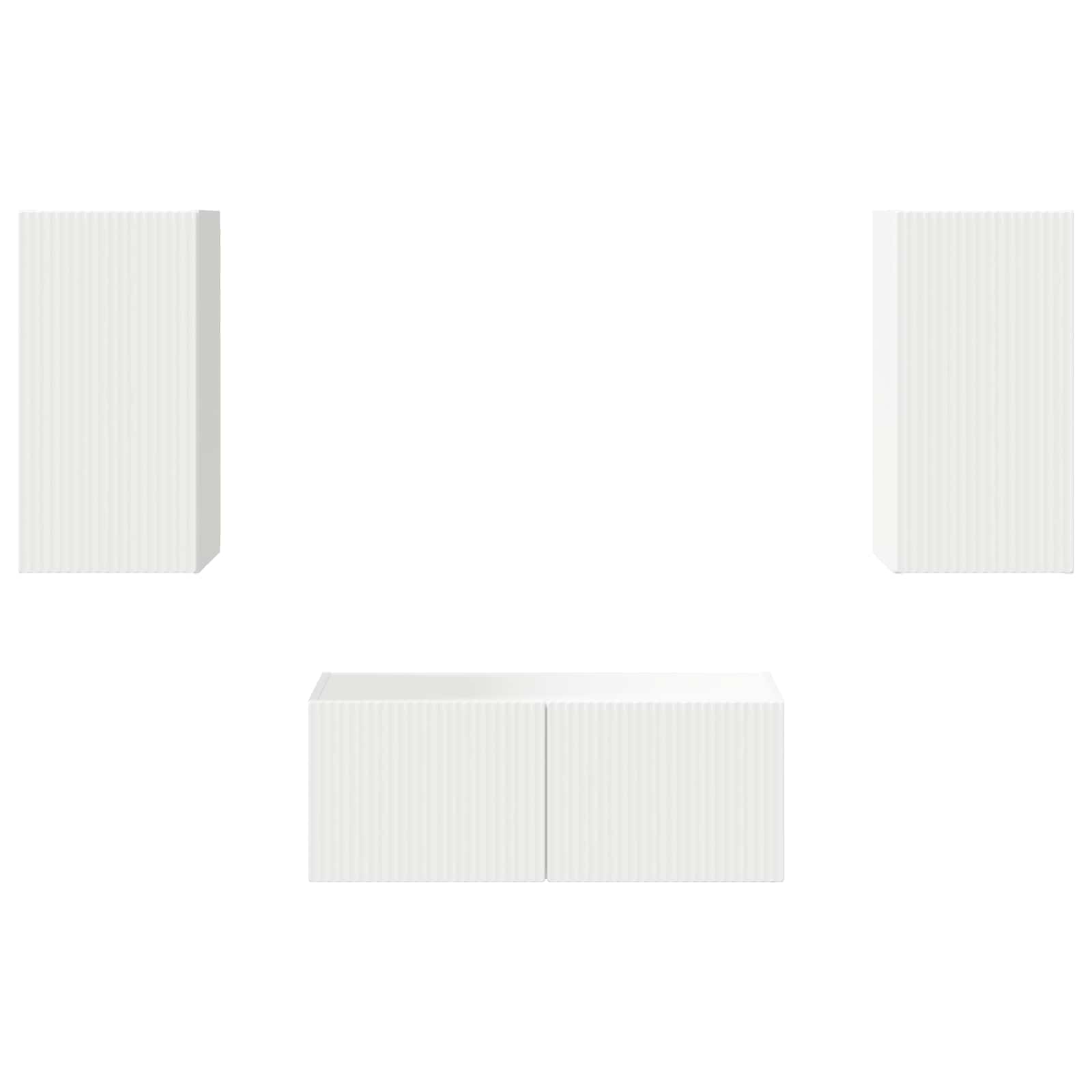 Tv-Meubelset Wandgemonteerd 6 Pcs Bewerkt Hout Wit