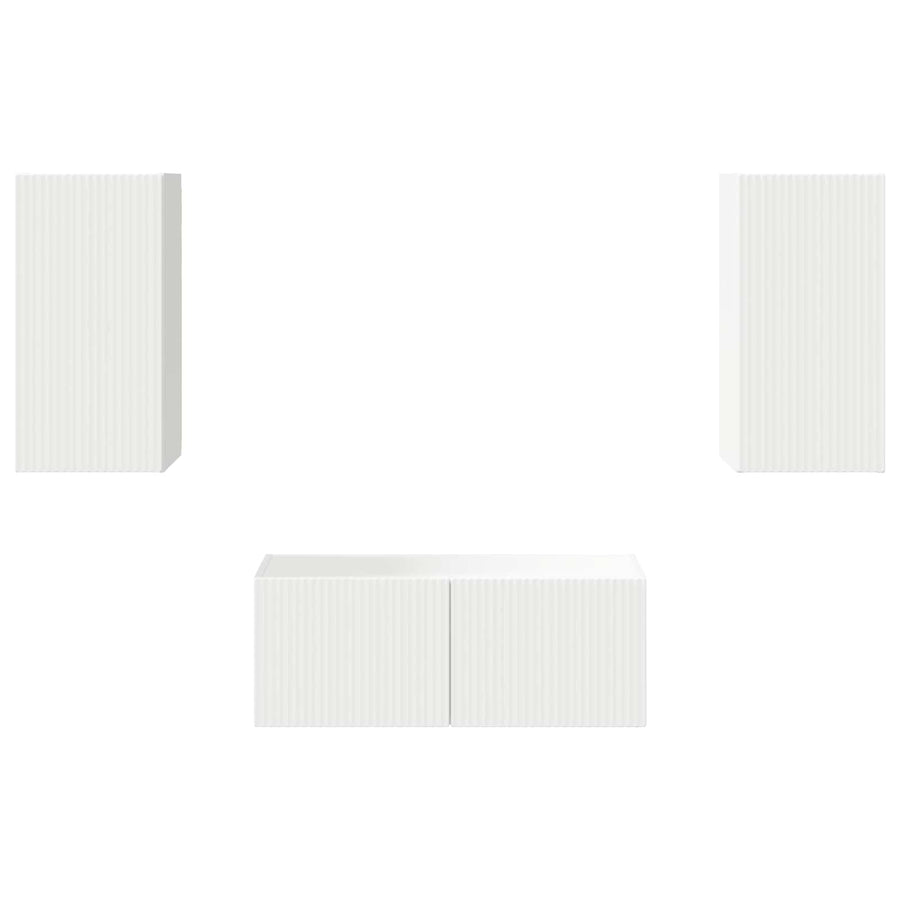 Tv-Meubelset Wandgemonteerd 6 Pcs Bewerkt Hout Wit