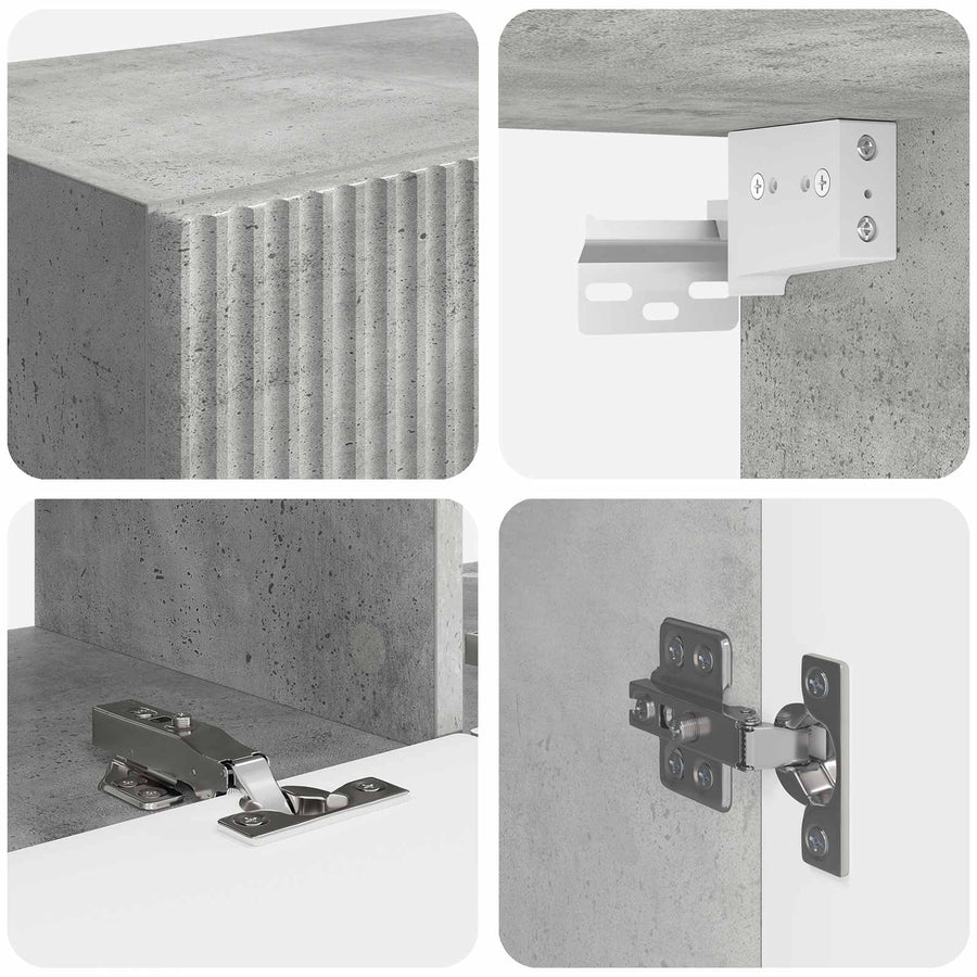 Tv-Meubelset Wandgemonteerd 6 Pcs Beton Grijs Bewerkt Hout Betongrijs