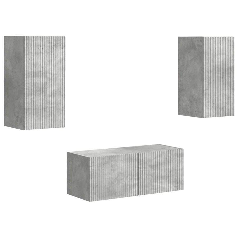 Tv-Meubelset Wandgemonteerd 6 Pcs Beton Grijs Bewerkt Hout Betongrijs