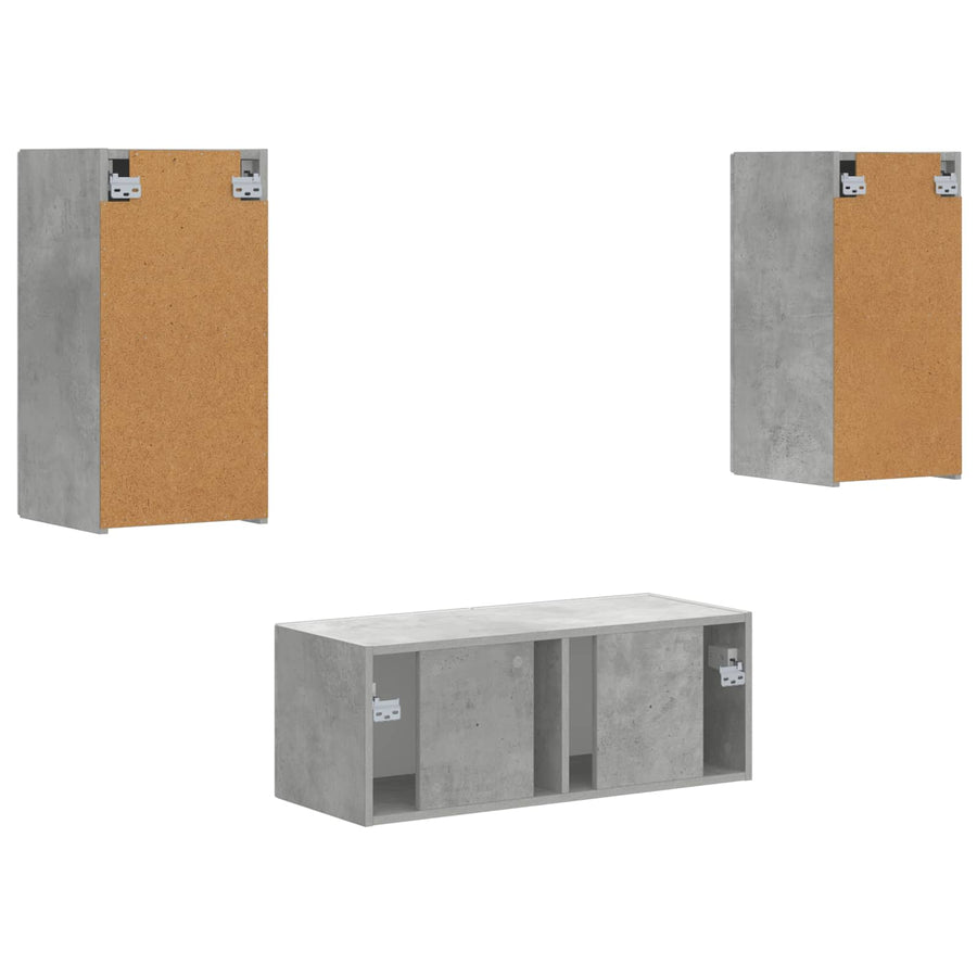 Tv-Meubelset Wandgemonteerd 6 Pcs Beton Grijs Bewerkt Hout Betongrijs