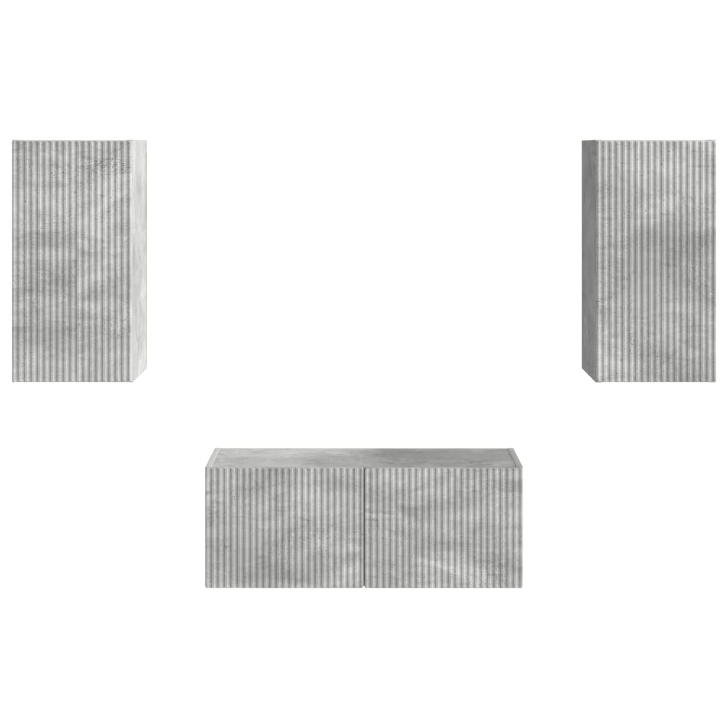 Tv-Meubelset Wandgemonteerd 6 Pcs Beton Grijs Bewerkt Hout Betongrijs
