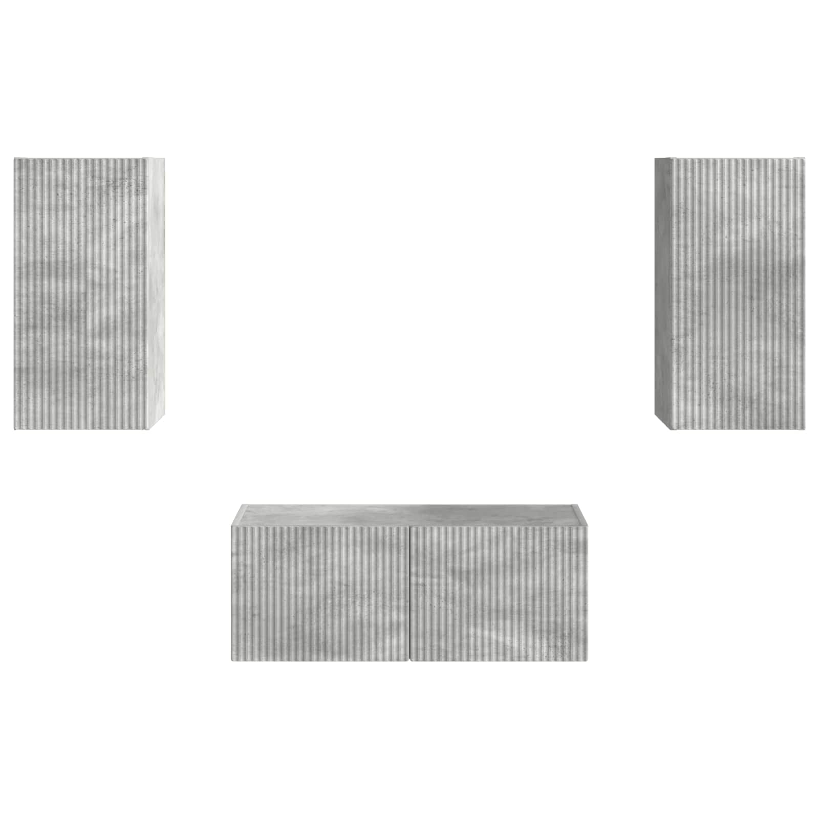 Tv-Meubelset Wandgemonteerd 6 Pcs Beton Grijs Bewerkt Hout Betongrijs