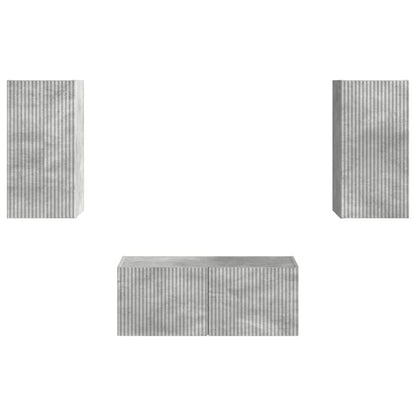 Tv-Meubelset Wandgemonteerd 6 Pcs Beton Grijs Bewerkt Hout Betongrijs