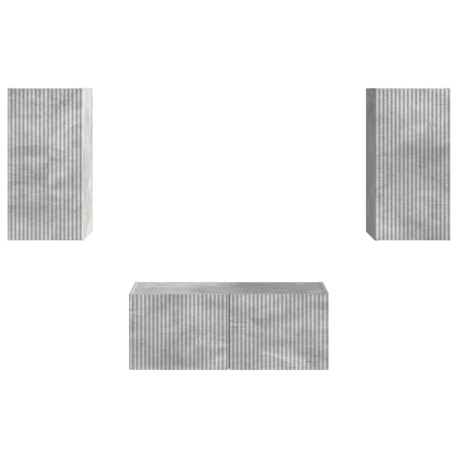 Tv-Meubelset Wandgemonteerd 6 Pcs Beton Grijs Bewerkt Hout Betongrijs