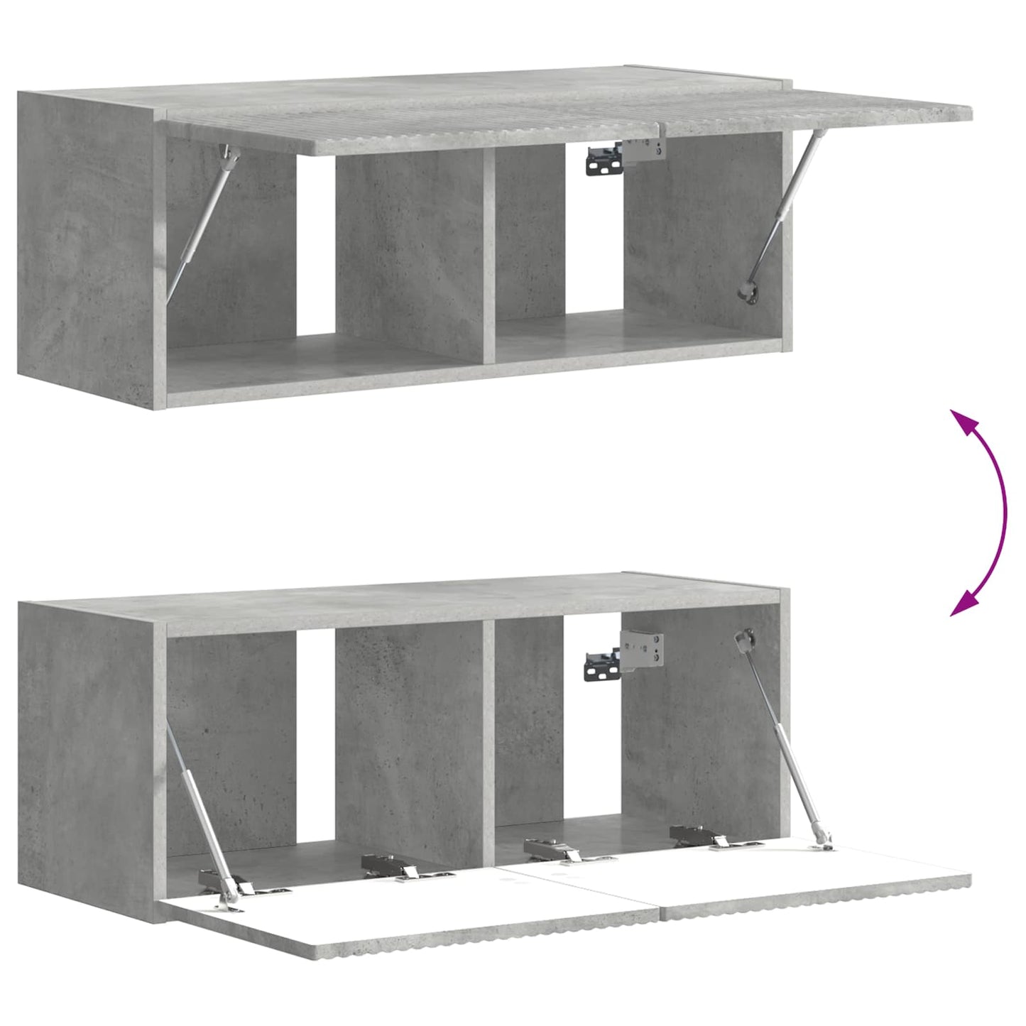 Tv-Meubelset Wandgemonteerd 6 Pcs Beton Grijs Bewerkt Hout Betongrijs