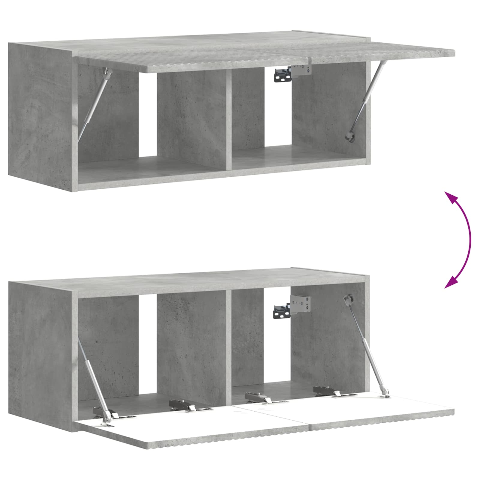 Tv-Meubelset Wandgemonteerd 6 Pcs Beton Grijs Bewerkt Hout Betongrijs