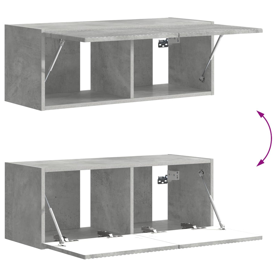 Tv-Meubelset Wandgemonteerd 6 Pcs Beton Grijs Bewerkt Hout Betongrijs