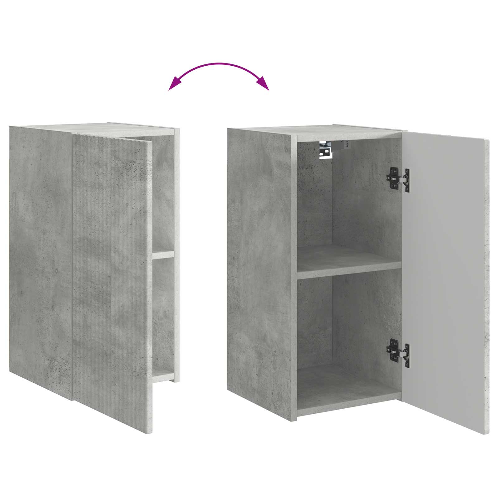 Tv-Meubelset Wandgemonteerd 6 Pcs Beton Grijs Bewerkt Hout Betongrijs