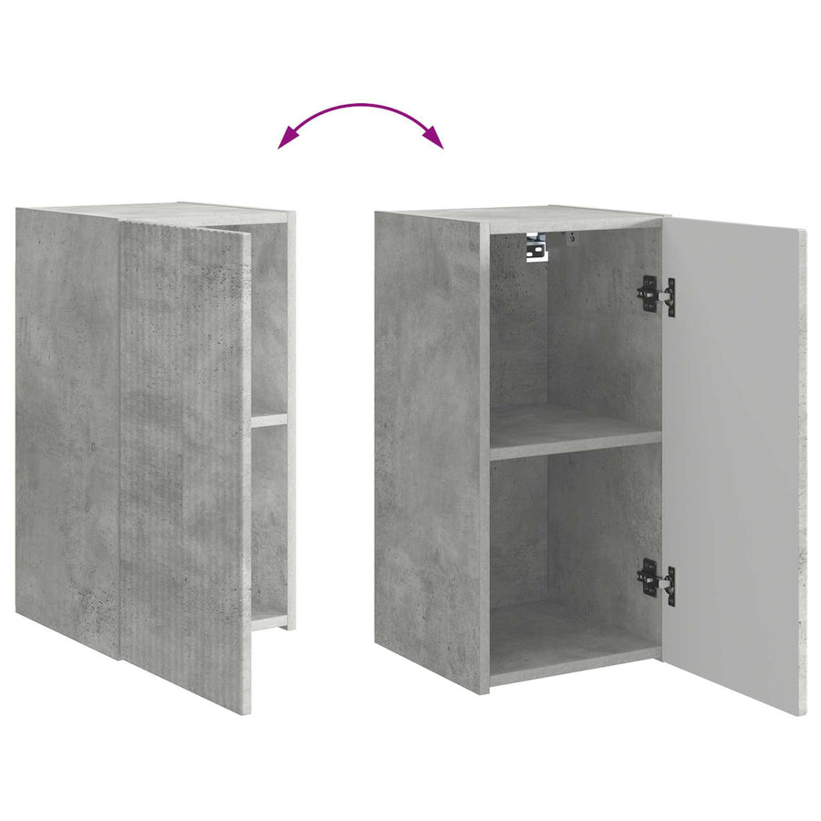 Tv-Meubelset Wandgemonteerd 6 Pcs Beton Grijs Bewerkt Hout Betongrijs