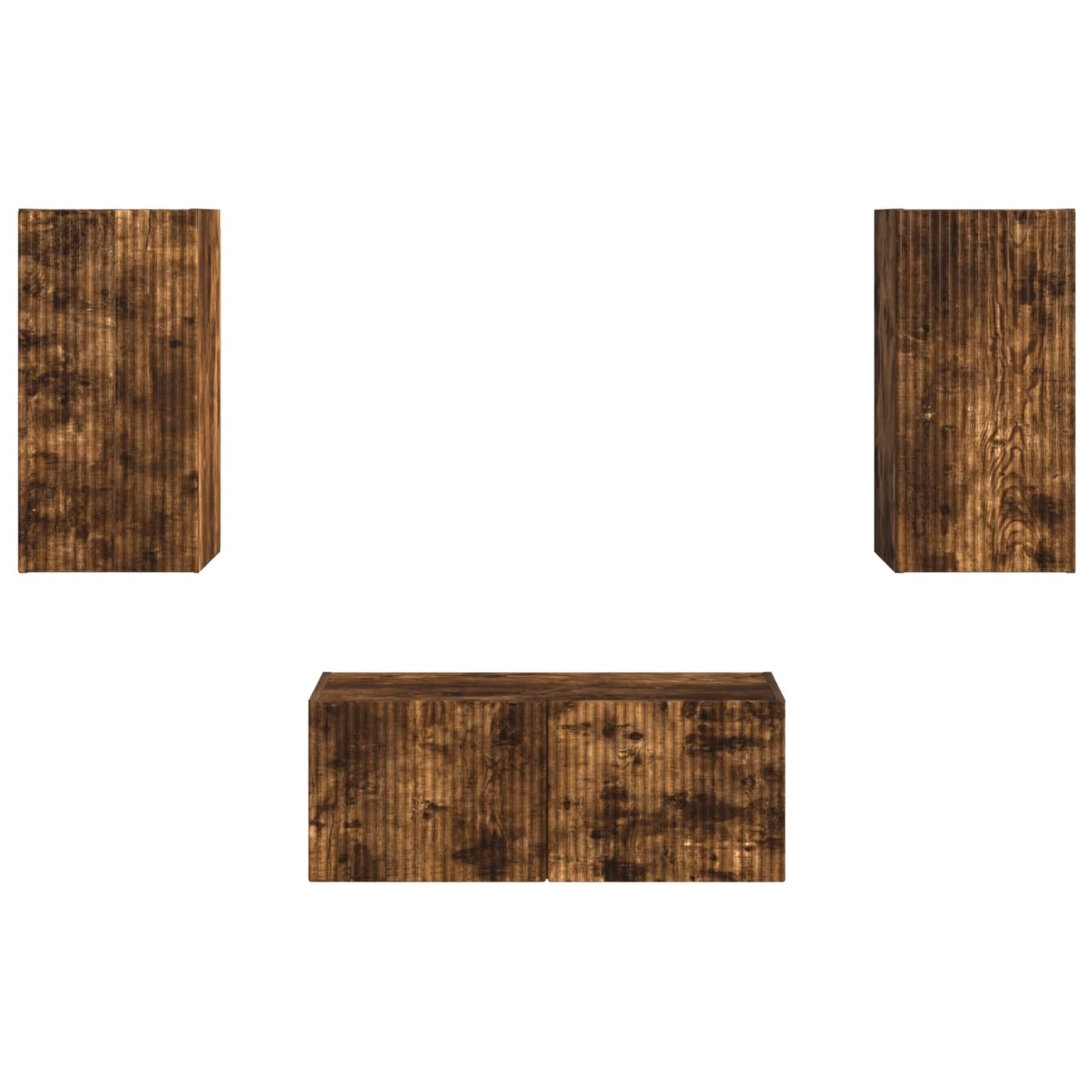 Tv-Meubelset Wandgemonteerd 6 Pcs Bewerkt Hout Gerookt eiken