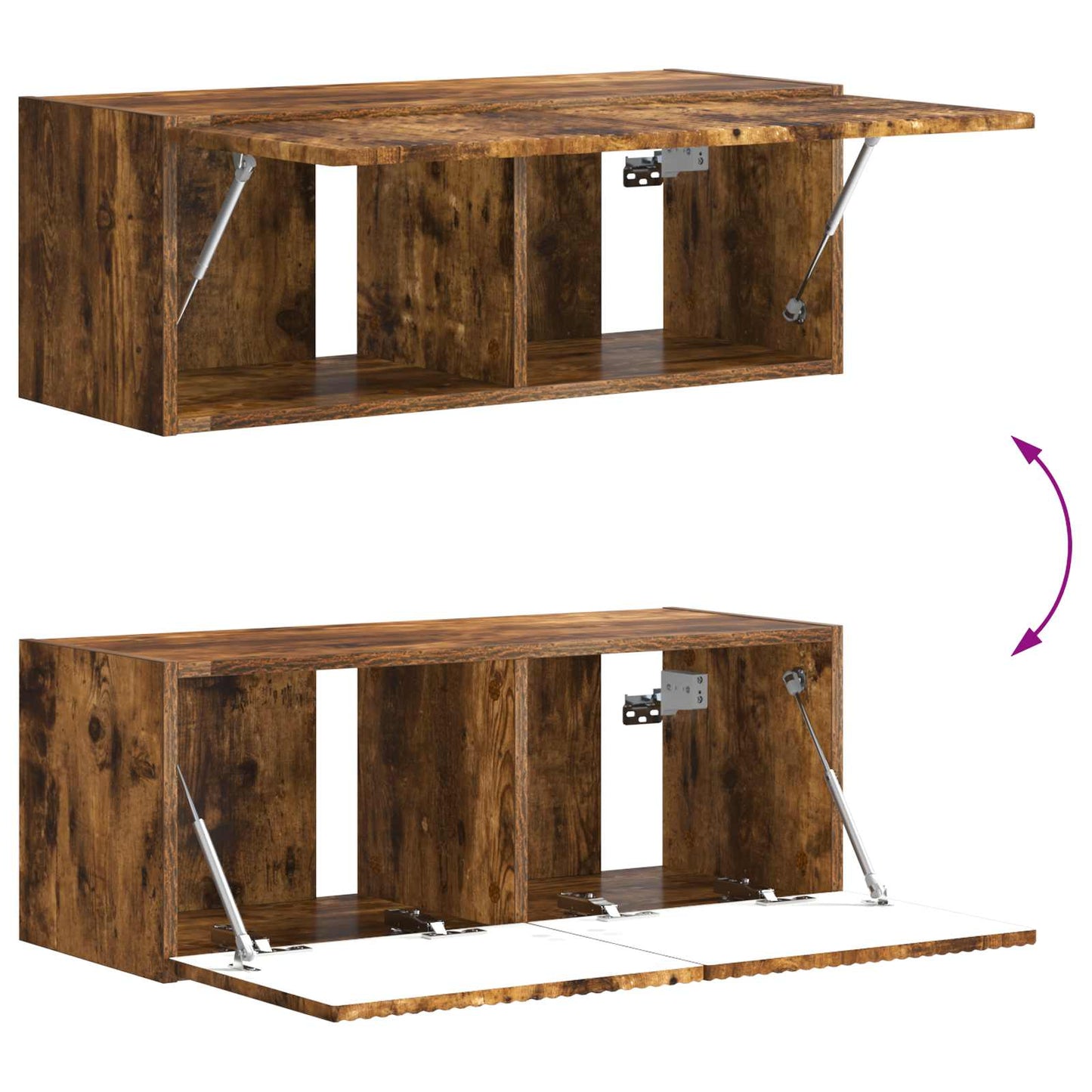 Tv-Meubelset Wandgemonteerd 6 Pcs Bewerkt Hout Gerookt eiken