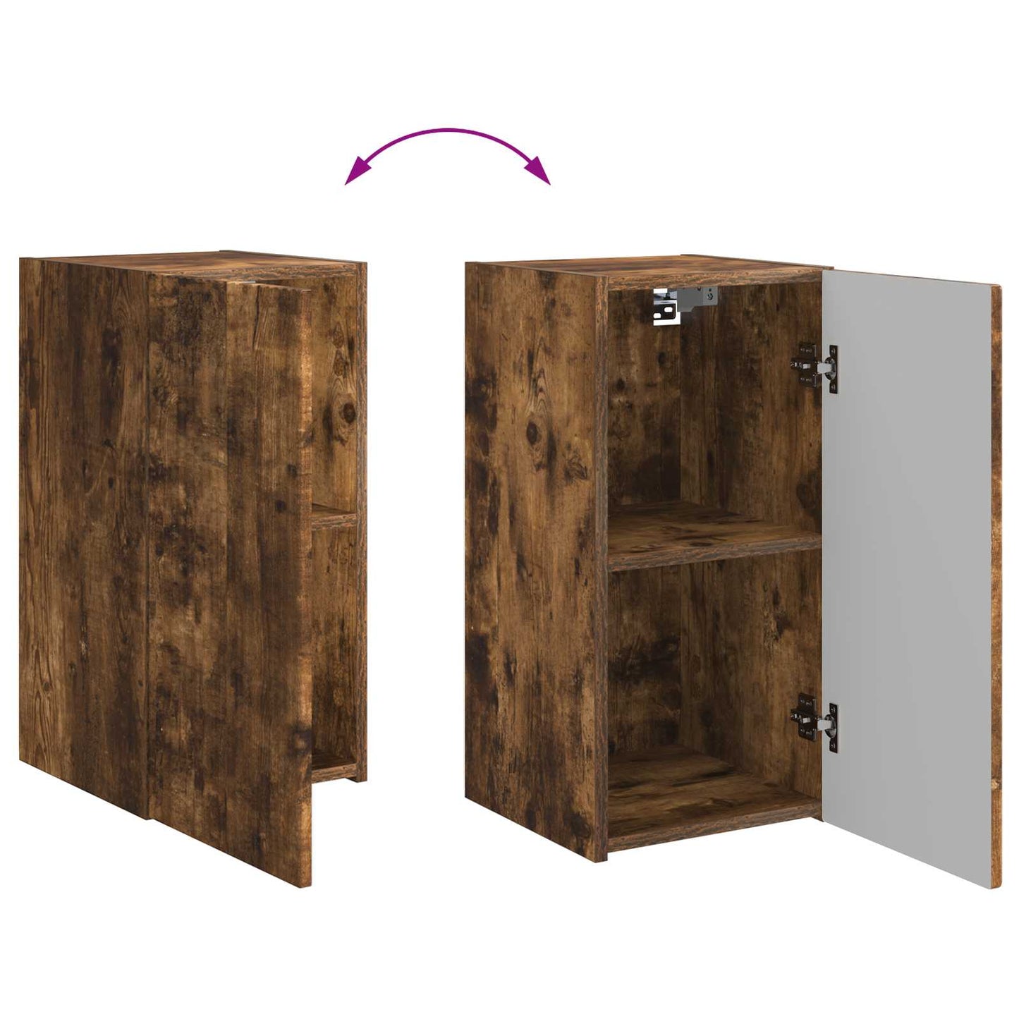 Tv-Meubelset Wandgemonteerd 6 Pcs Bewerkt Hout Gerookt eiken