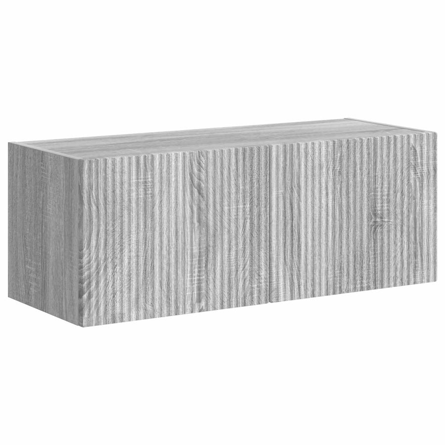 Tv-Meubelset Wandgemonteerd 6 Pcs Bewerkt Hout Grijs sonoma