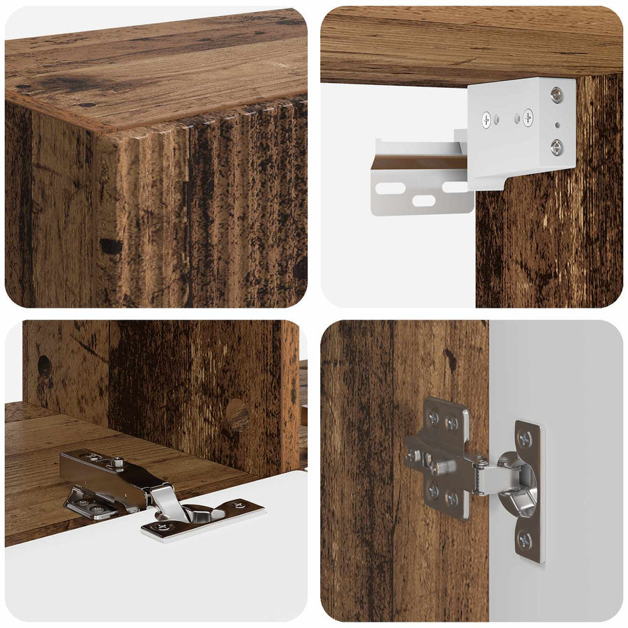 Tv-Meubelset Wandgemonteerd 6 Pcs Oudhout Bewerkt Hout Oud hout