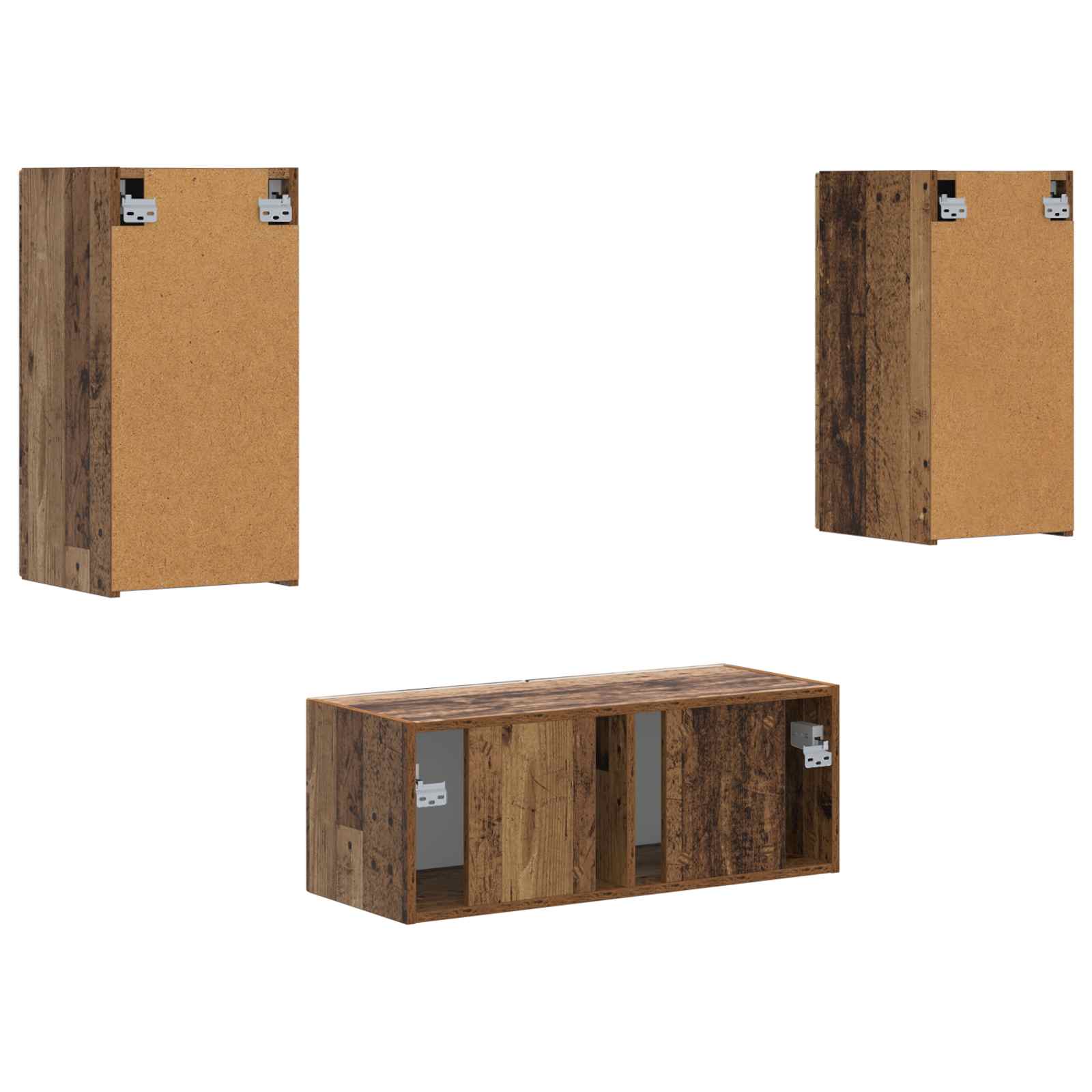 Tv-Meubelset Wandgemonteerd 6 Pcs Oudhout Bewerkt Hout Oud hout