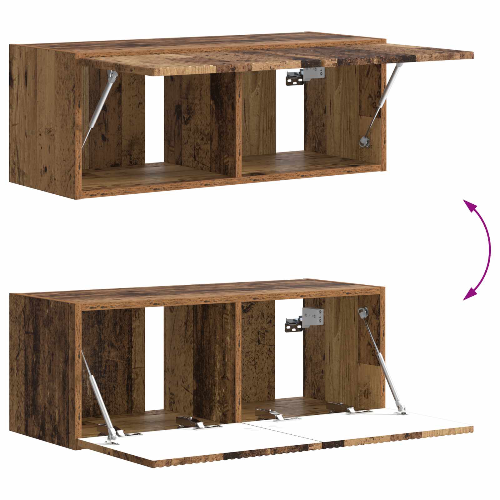 Tv-Meubelset Wandgemonteerd 6 Pcs Oudhout Bewerkt Hout Oud hout