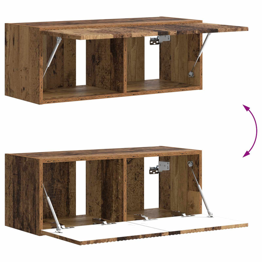 Tv-Meubelset Wandgemonteerd 6 Pcs Oudhout Bewerkt Hout Oud hout