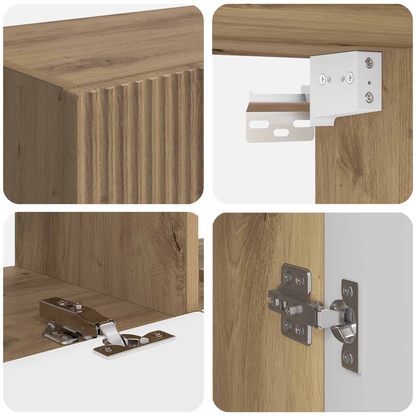 Tv-meubelset 6 st Artisan Eiken Bewerkt hout
