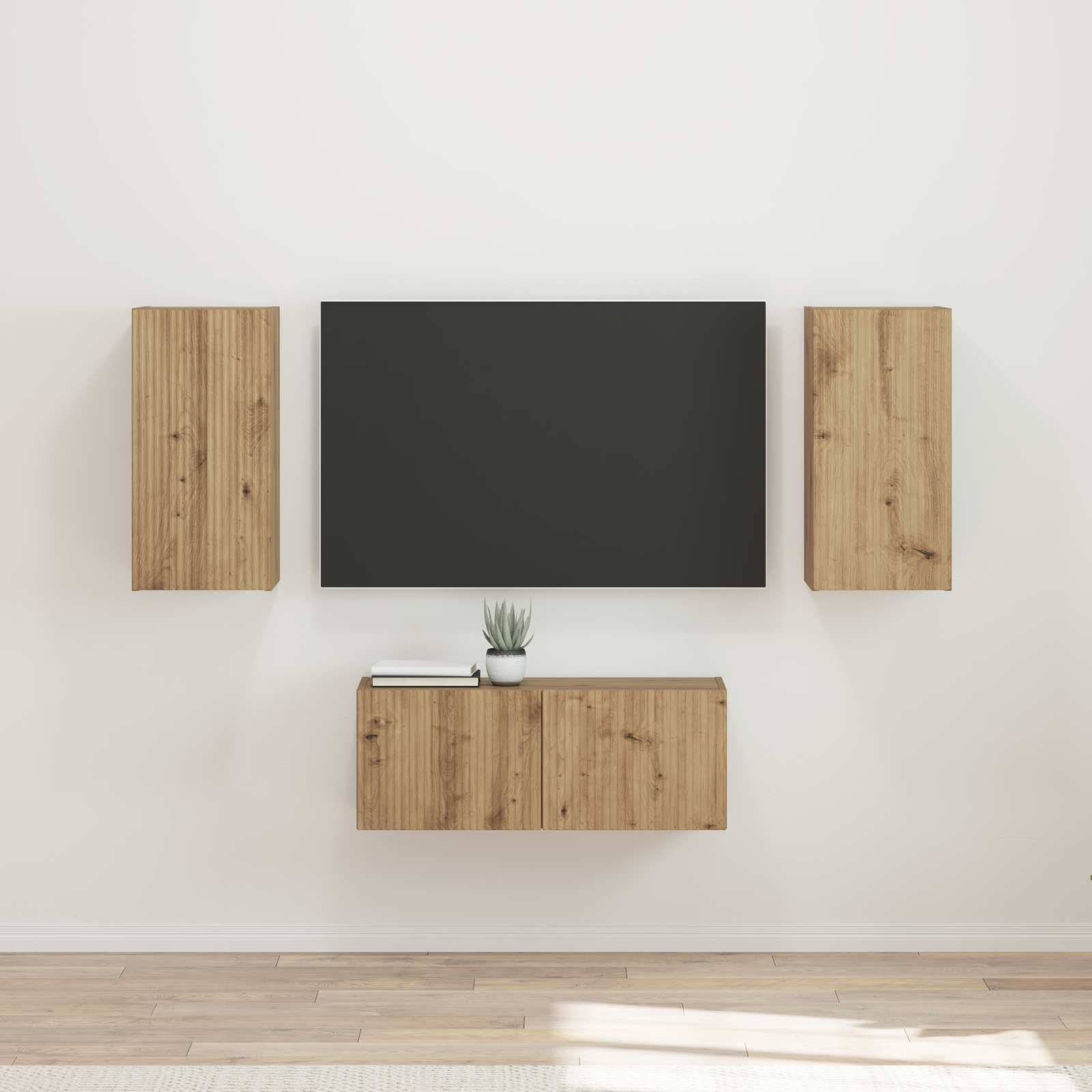 Tv-meubelset 6 st Artisan Eiken Bewerkt hout