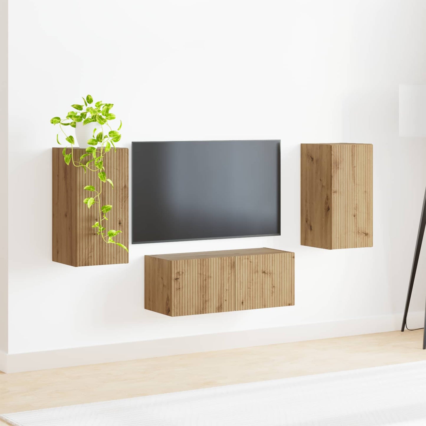Tv-meubelset 6 st Artisan Eiken Bewerkt hout