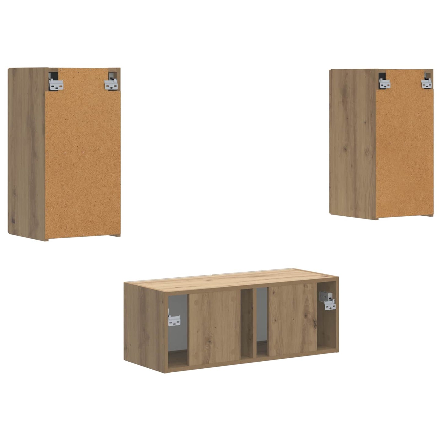 Tv-meubelset 6 st Artisan Eiken Bewerkt hout