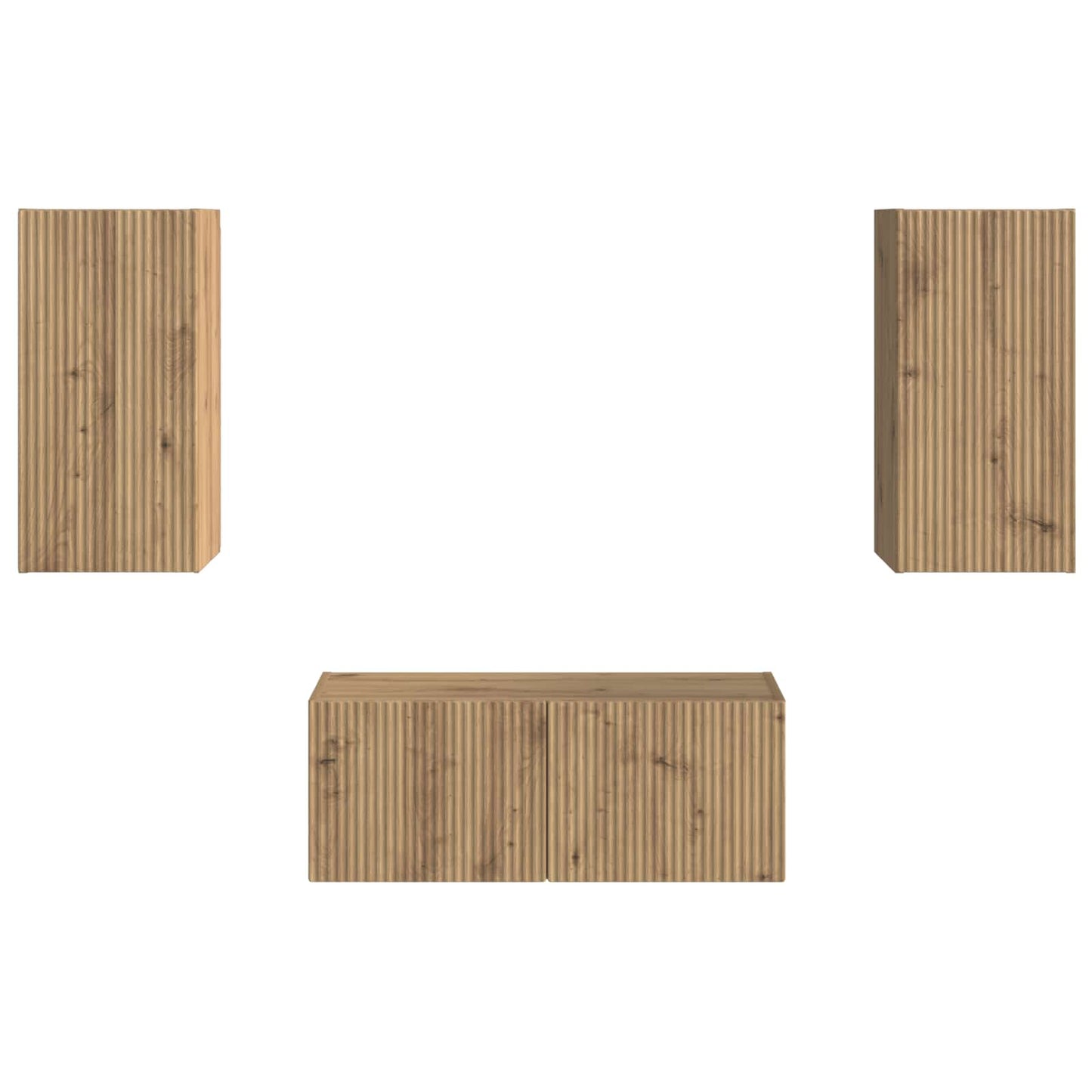 Tv-meubelset 6 st Artisan Eiken Bewerkt hout
