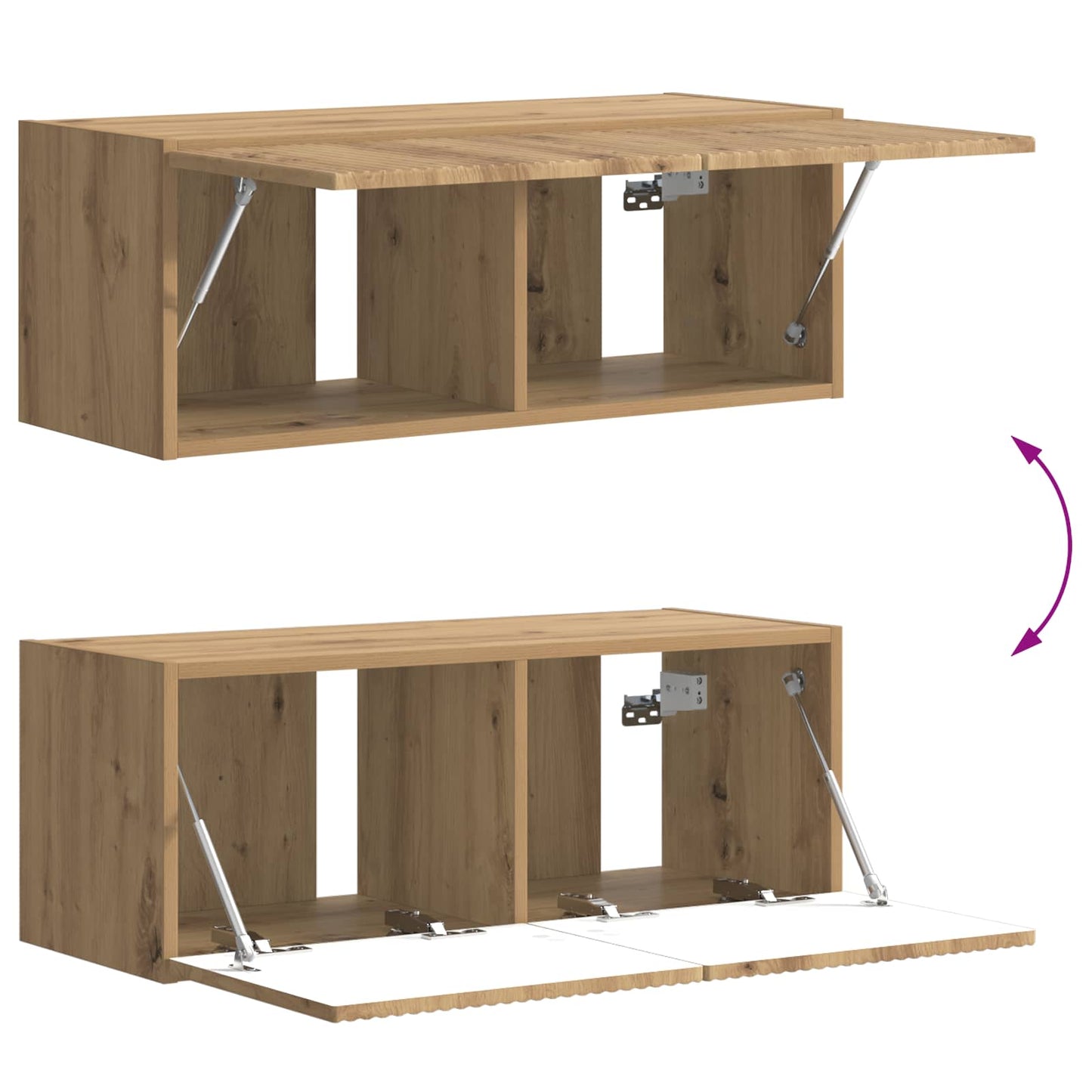 Tv-meubelset 6 st Artisan Eiken Bewerkt hout