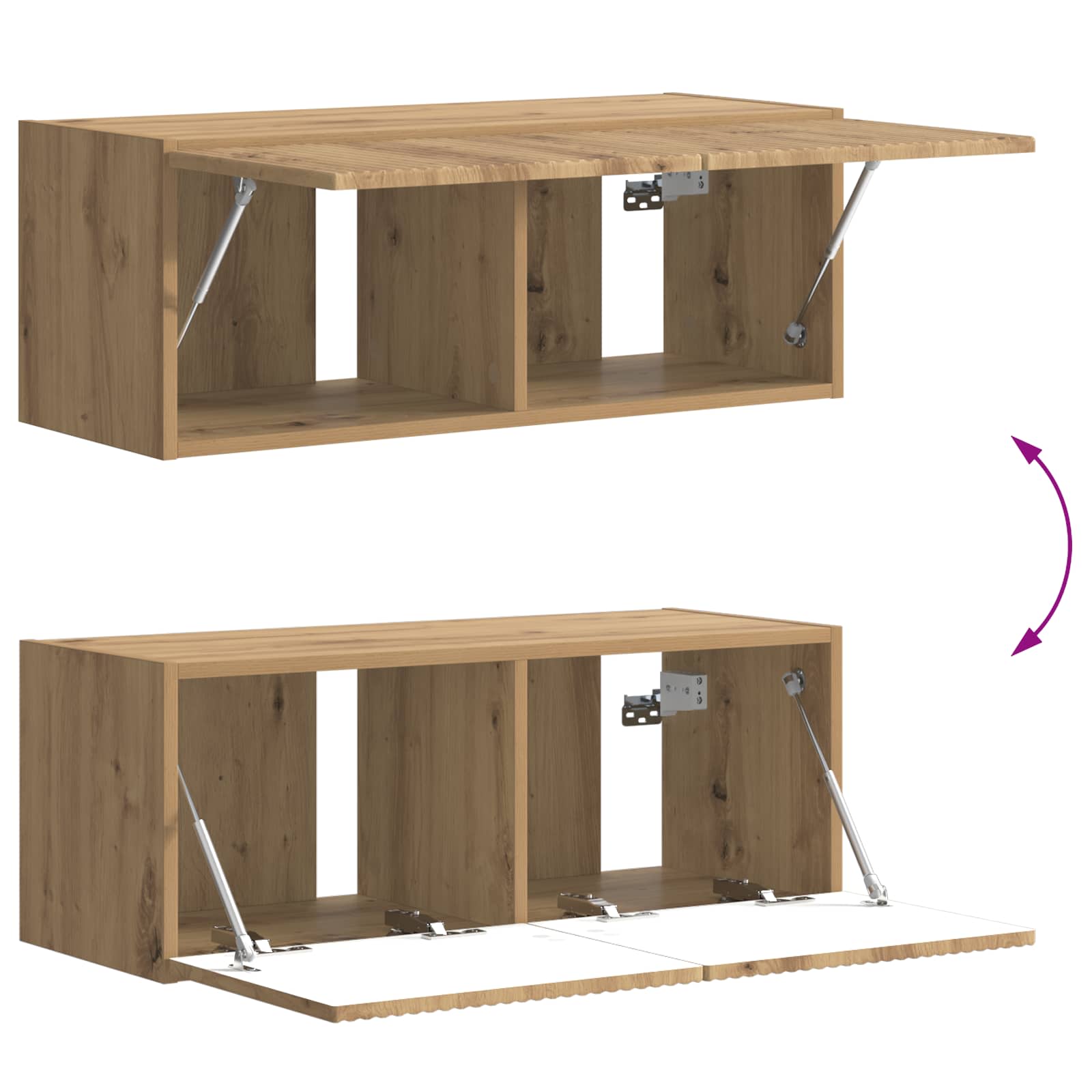Tv-meubelset 6 st Artisan Eiken Bewerkt hout
