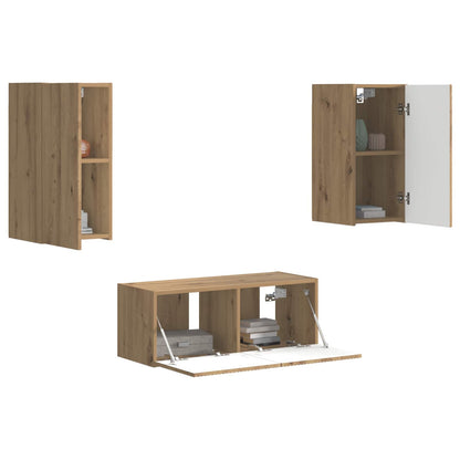 Tv-meubelset 6 st Artisan Eiken Bewerkt hout