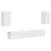 Tv-Meubelset Wandgemonteerd 3 Pcs Wit Bewerkt Hout