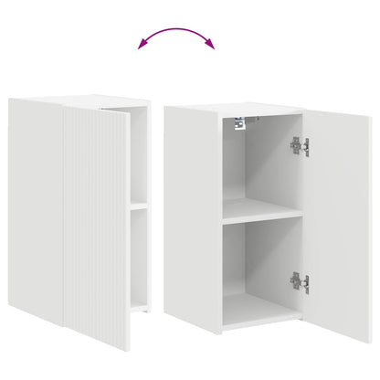 Tv-Meubelset Wandgemonteerd 3 Pcs Wit Bewerkt Hout