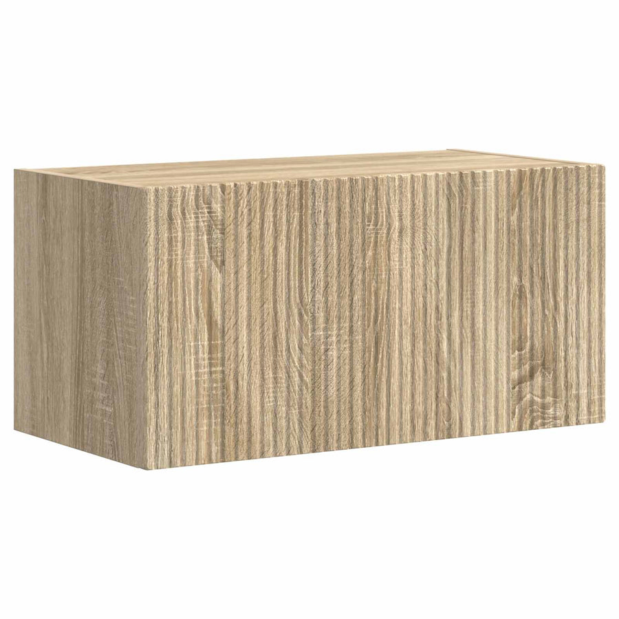 Tv-Meubelset Wandgemonteerd 3 Pcs Sonoma Eiken Bewerkt Hout Goud