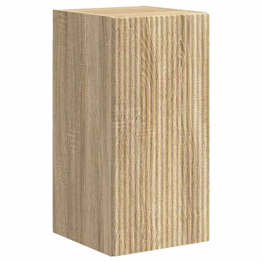 Tv-Meubelset Wandgemonteerd 3 Pcs Sonoma Eiken Bewerkt Hout Goud