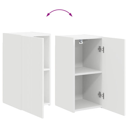 Tv-Meubelset Wandgemonteerd 3 Pcs Hoogglans Wit Bewerkt Hout Goud