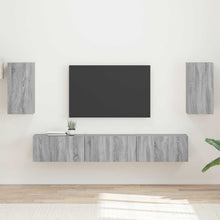 Tv-Meubelset Wandgemonteerd 3 Pcs Grijs Sonoma Bewerkt Hout Goud