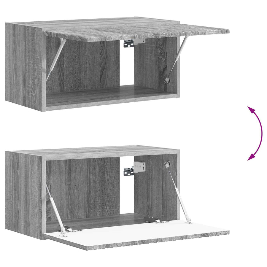 Tv-Meubelset Wandgemonteerd 3 Pcs Grijs Sonoma Bewerkt Hout Goud