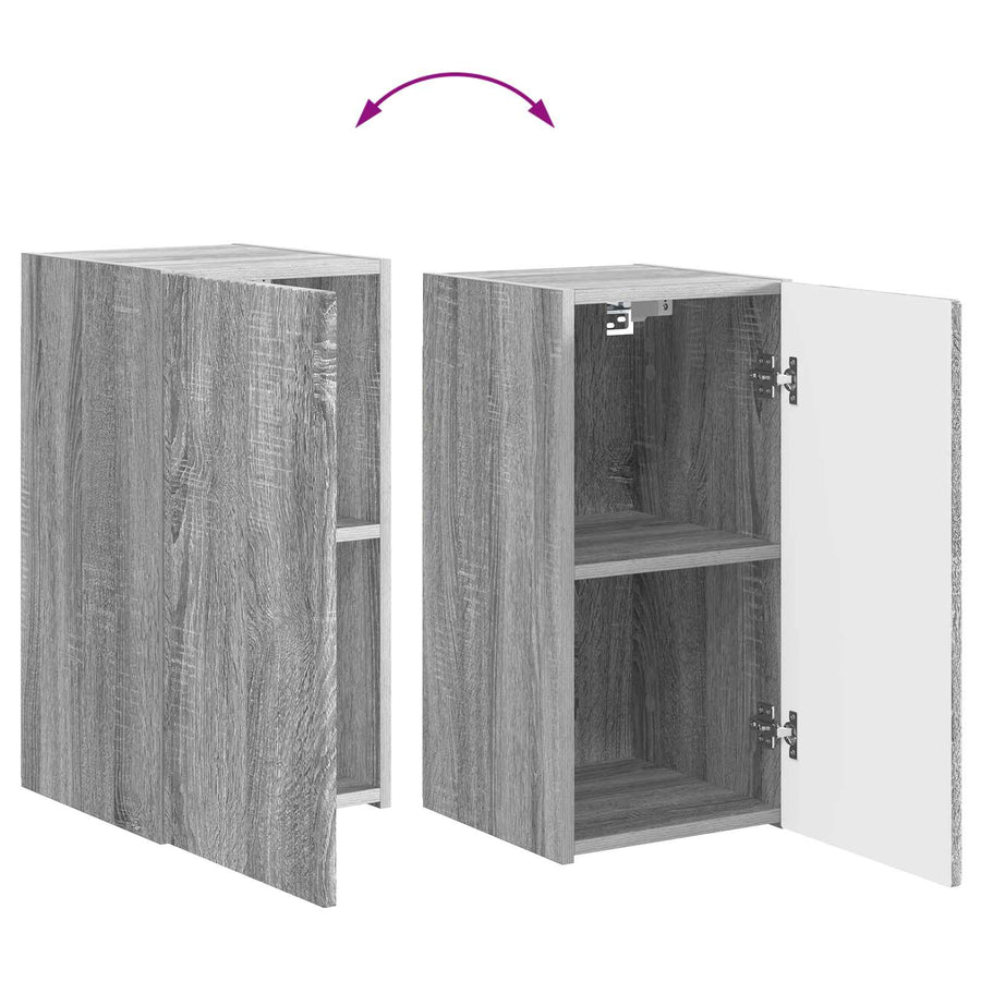 Tv-Meubelset Wandgemonteerd 3 Pcs Grijs Sonoma Bewerkt Hout Goud