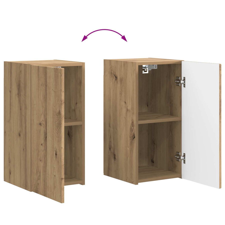 Tv-Meubelset Wandgemonteerd 4 Pcs Grijs Sonoma Bewerkt Hout Wit